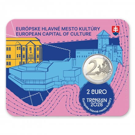 2 euro moneta • Slovakija 2026 • Europos kultūros sostinė Trenčin • BU