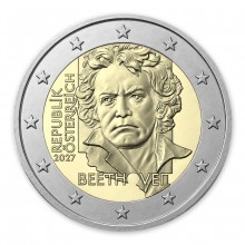 2 euro moneta • Austrija 2027 • Liudvikas van Bethovenas