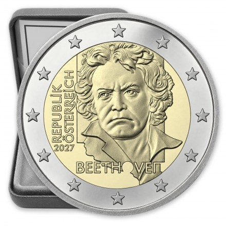 2 euro moneta • Austrija 2027 • Liudvikas van Bethovenas • Proof