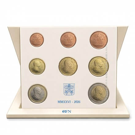 Euro monetų rinkinys • Vatikanas 2026 • Popiežiaus Leono portretas ir herbas