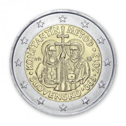 2 euro moneta • Slovakija 2013 • Šv. Konstantinas ir Metodijus