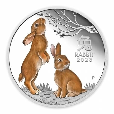 Sidabrinė moneta • Lunaras Triušio metai • 1 oz • 2023 • Color